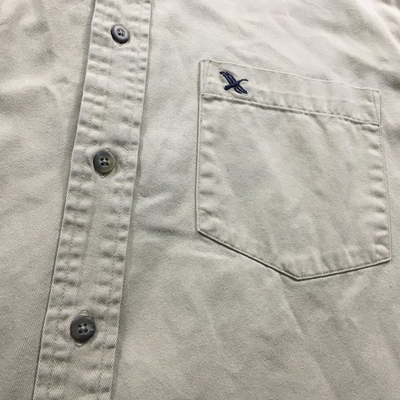 Eddie Bauer Mens M Tan !00% Cotton Long Sleeve Button Up Collared Dress Shirt - Picture 5 of 8